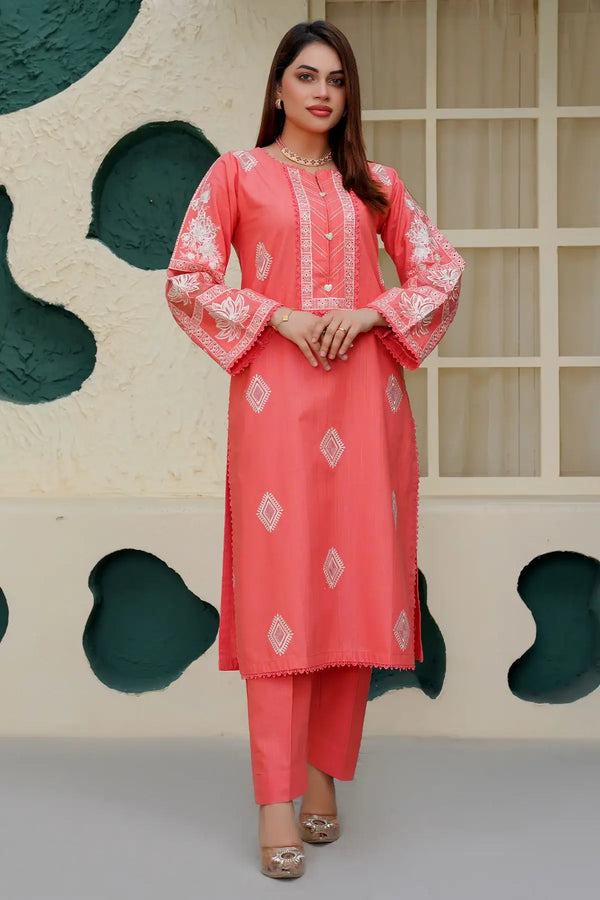 1284  Slub Khaddar Pret 2 Piece