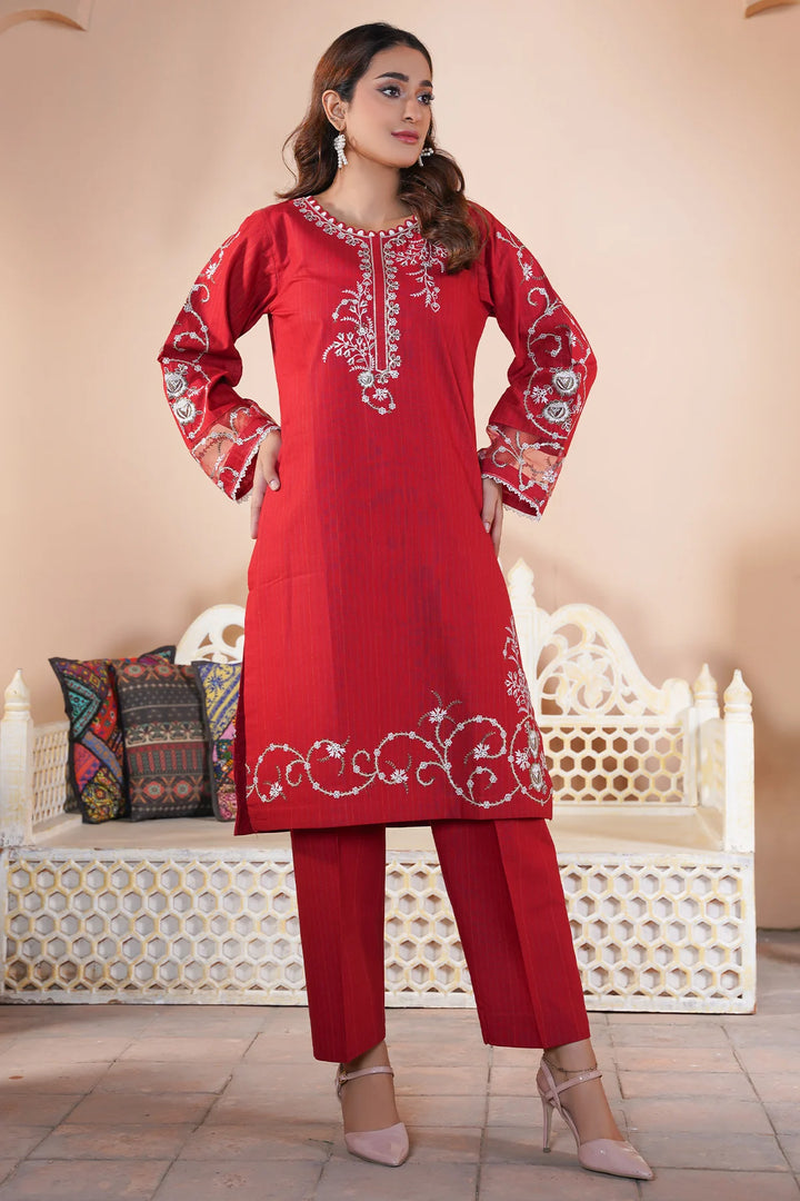 Ready-to-wear winter cotton shawl suits by Sehar Bano
